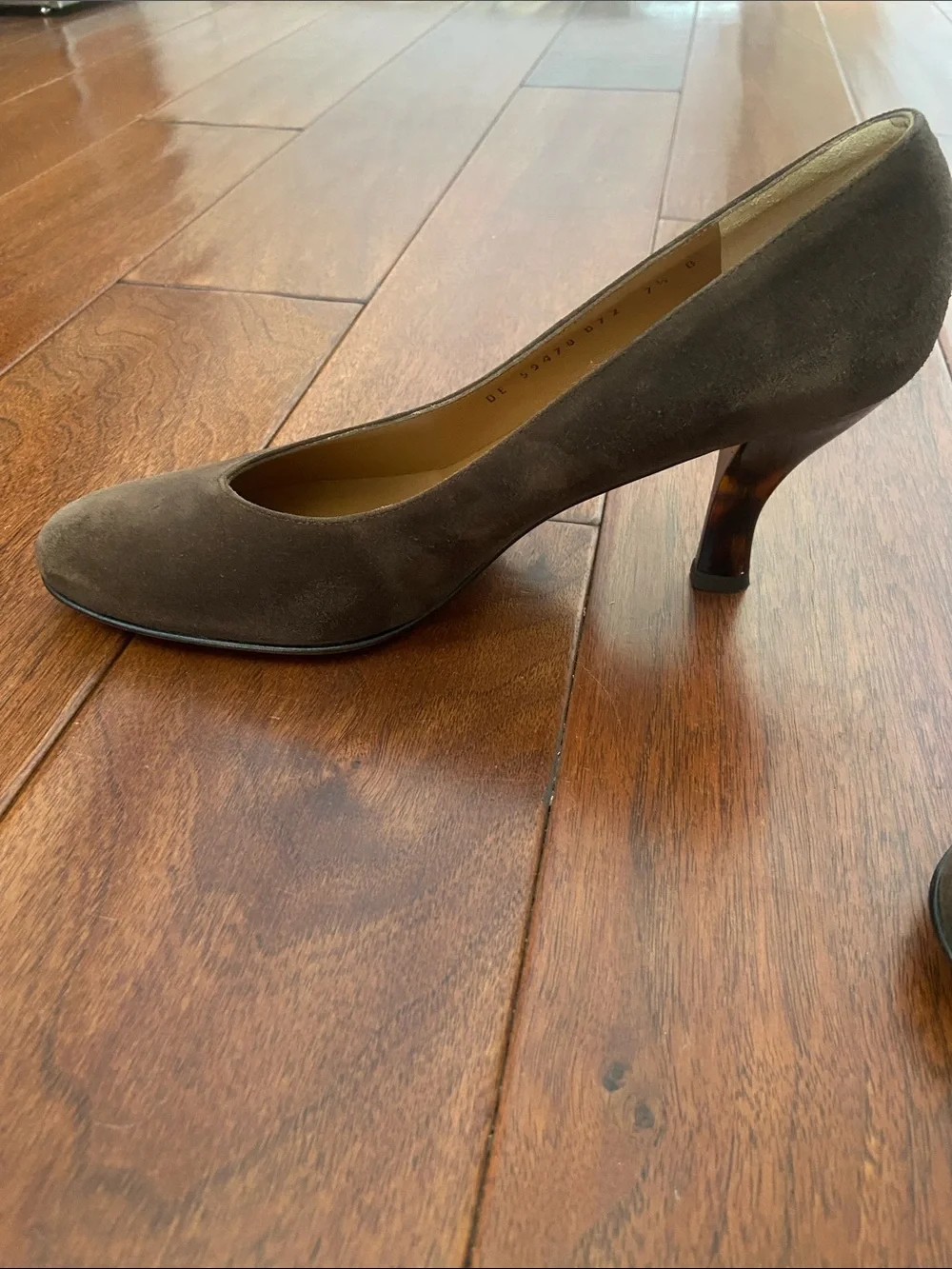 Salvatore Ferragamo Brown Suede Pumps with Lucite Heels